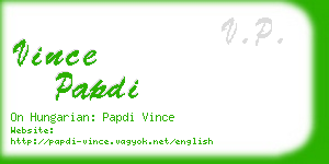 vince papdi business card